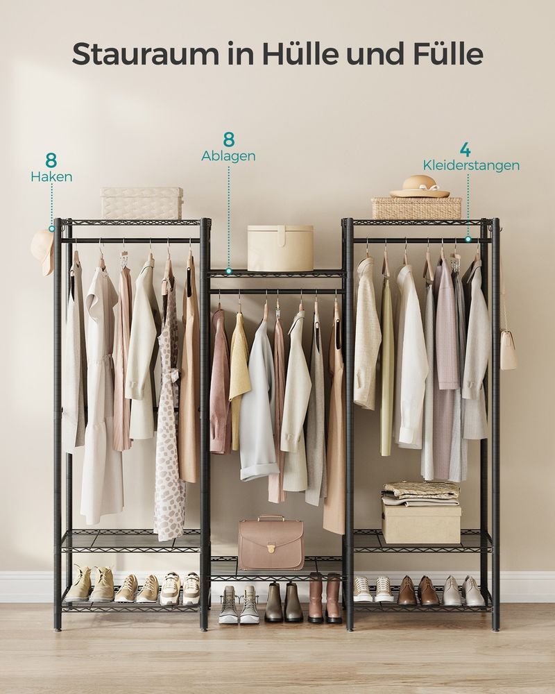SONGMICS Kleiderschrank offen