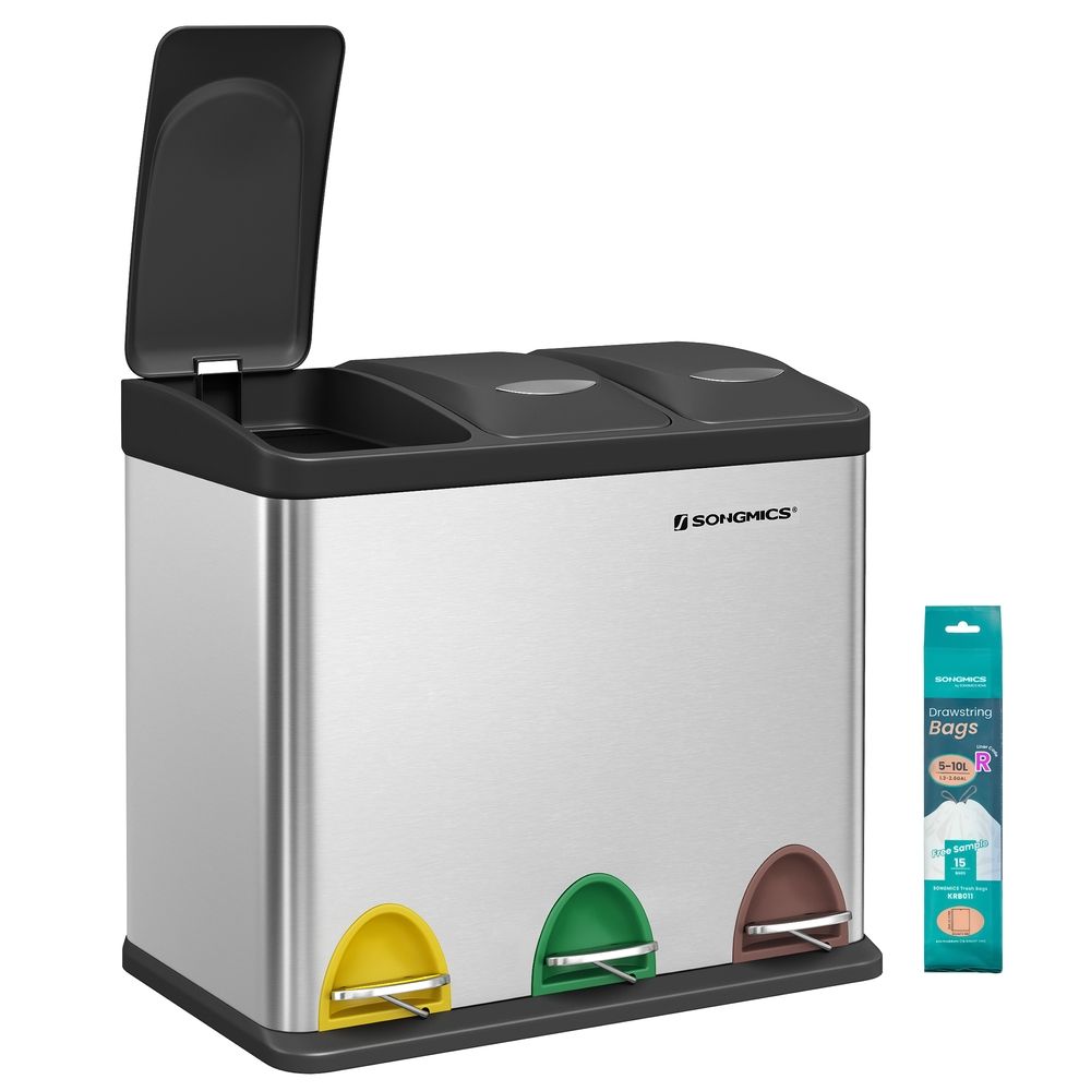 SONGMICS Mülleimer mit 3 Fächern