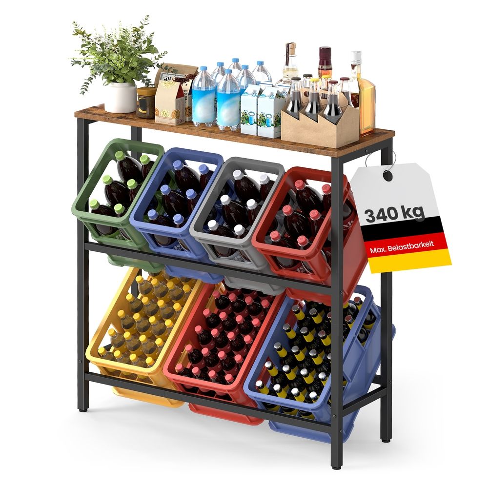 Getränkekistenregal 2 Ebenen hohe Tragkraft vielseitig nutzbar