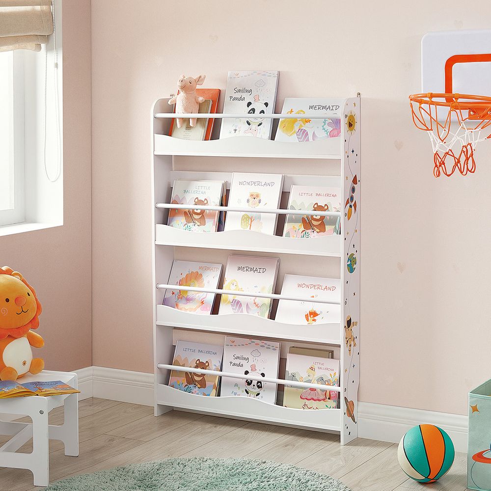 SONGMICS Bücherregal mit 4 Regalebenen Weiß