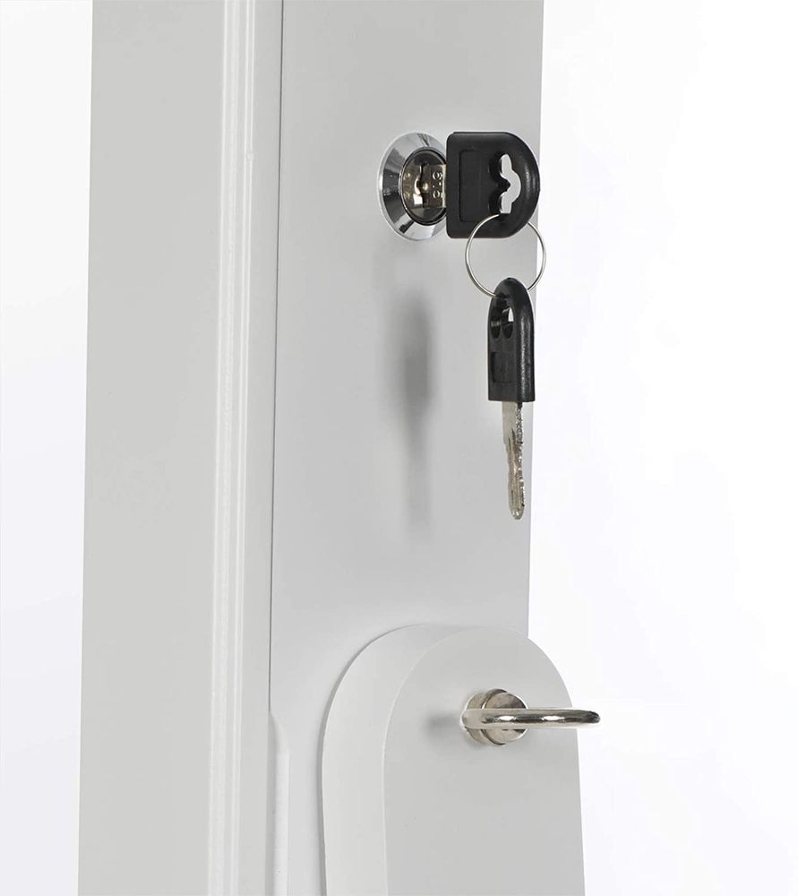 HOMASIS 2 In 1 Schmuckschrank Mit Spiegel & Regal, Verstellbarer