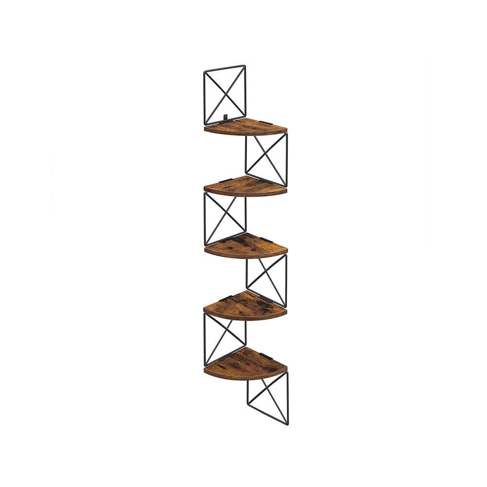 Songmics VASAGLE Eckregal mit 5 Ebenen Wandmontage