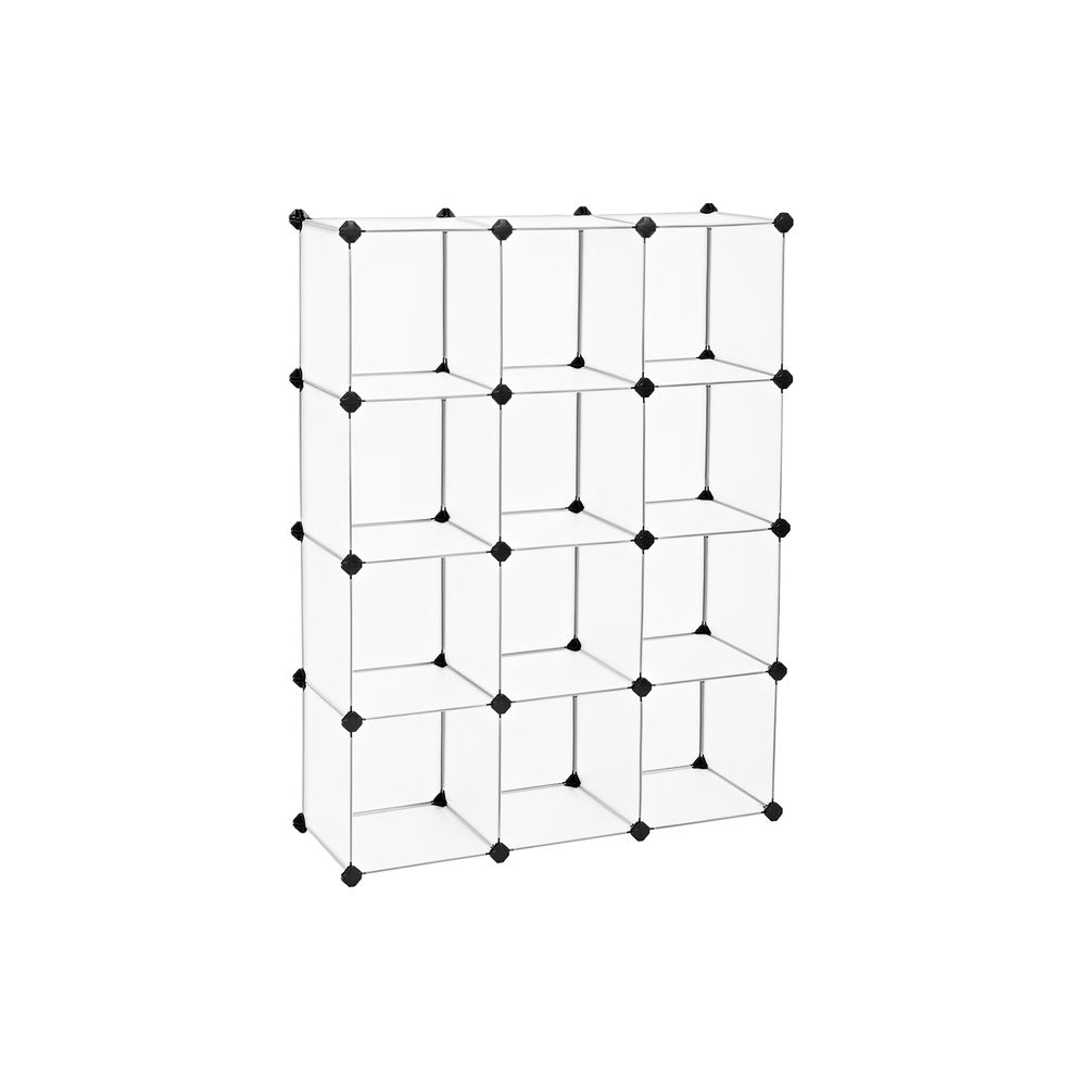 Songmics SONGMICS Steckregalsystem 12 Würfel Weiß