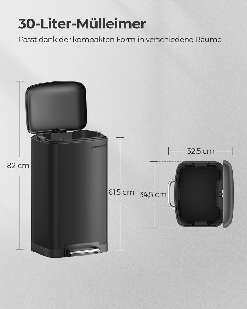 SONGMICS Mülleimer 30 L mit Pedal | SONGMICS HOME