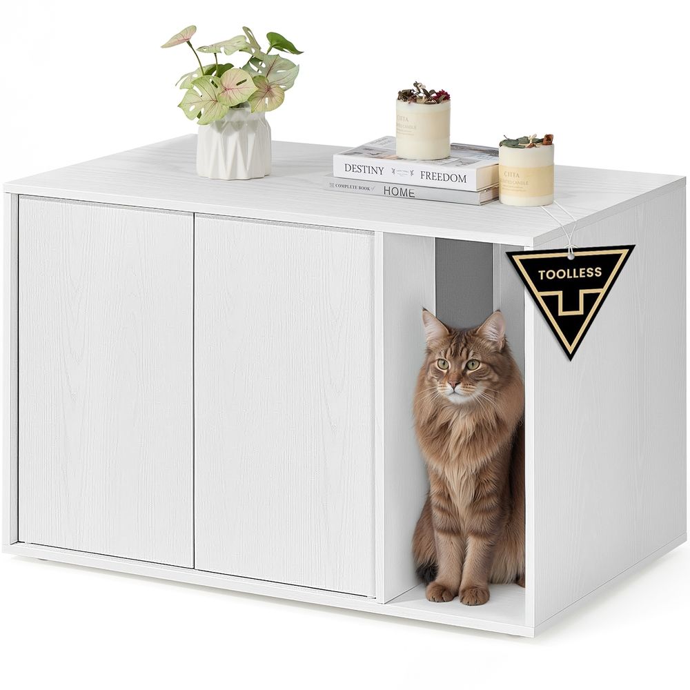 Katzenklo-Schrank mit Push-to-Open Tren fr groe Katzen