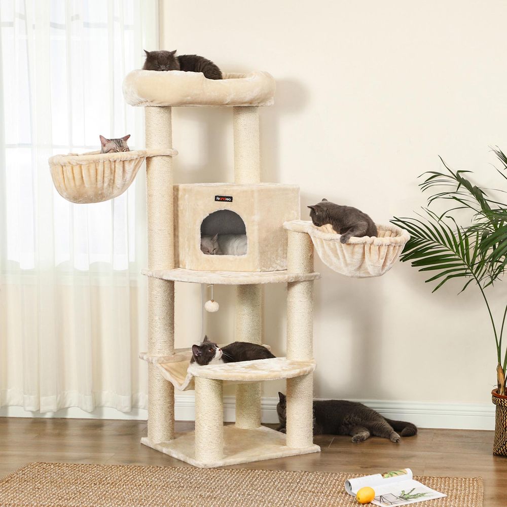 Feandrea Kratzbaum gro XL Katzenbaum beige | SONGMICS HOME