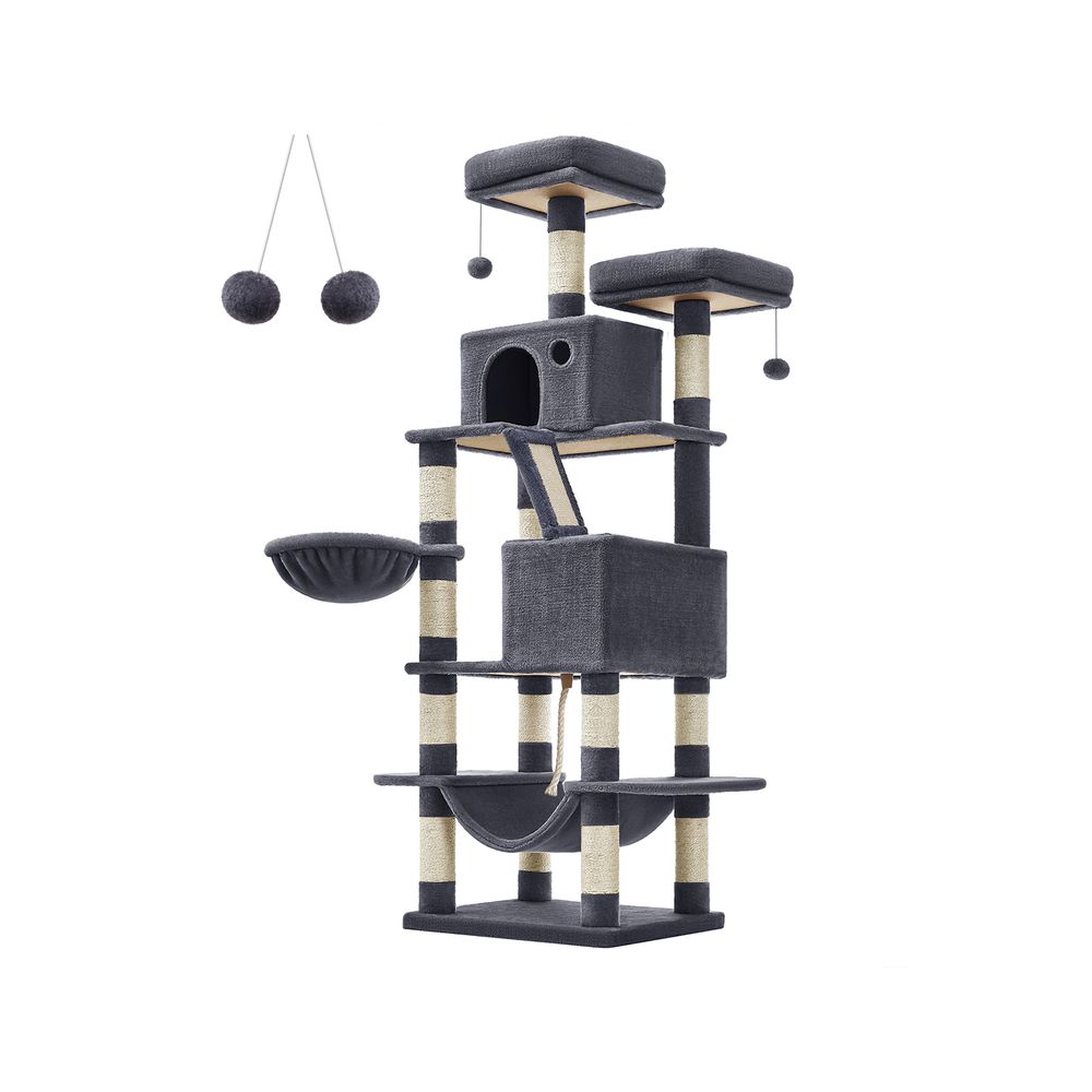 Songmics Feandrea 168 cm Kratzbaum mit 13 Kratzsäulen und 2 Plattformen