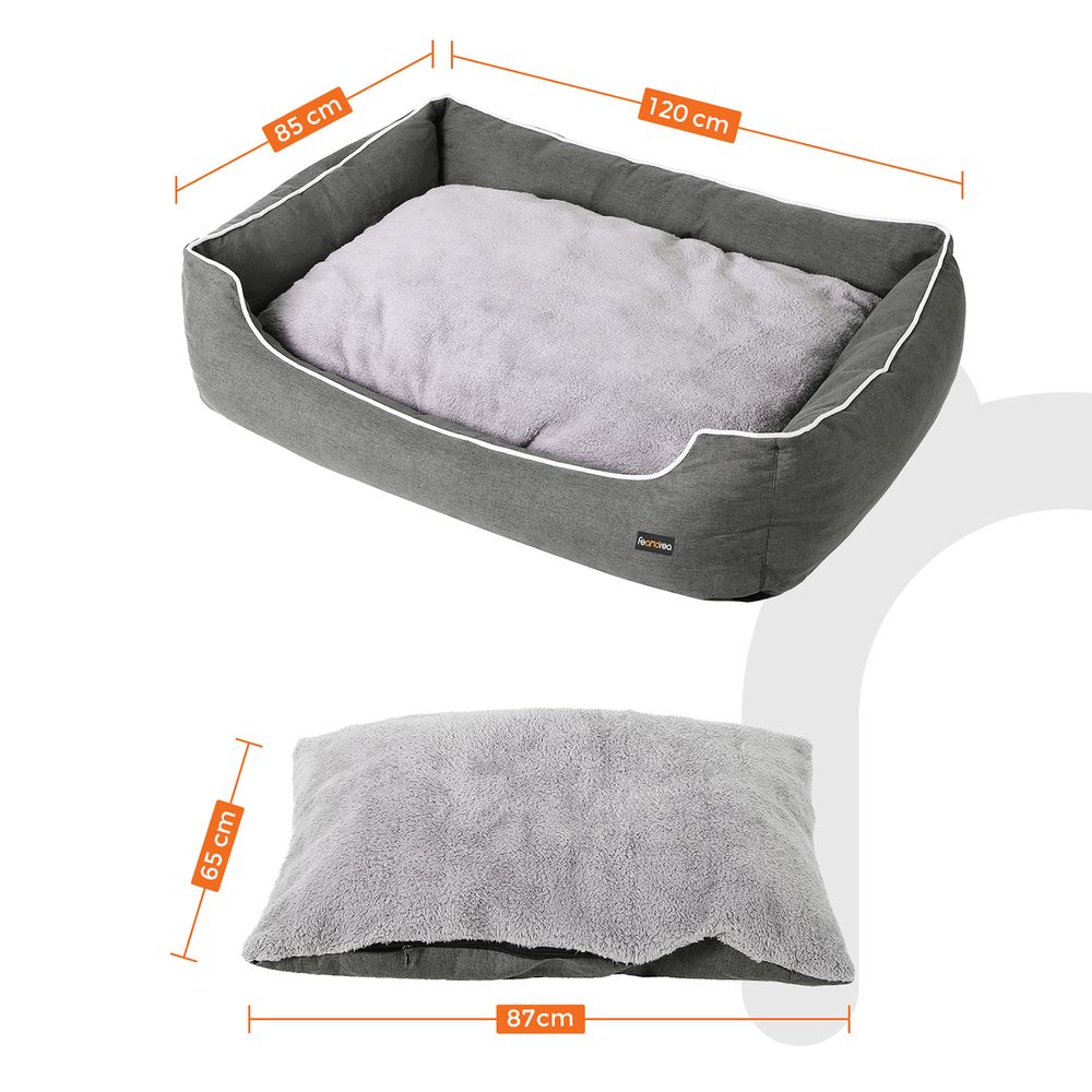 Hundebett 120 x 85 cm mit Kissen | FEANDREA
