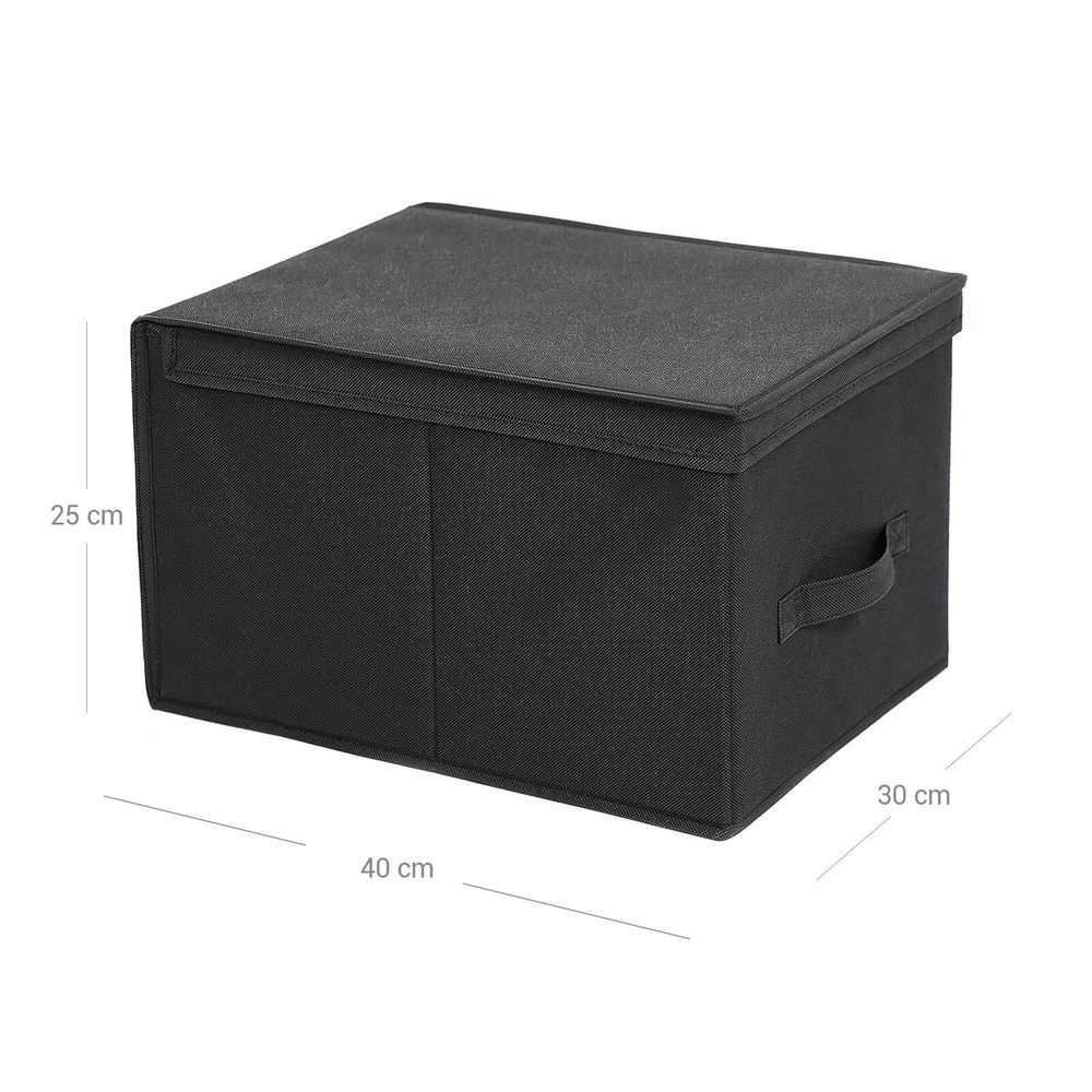 Stoffbox mit Deckel 3 Stück Schwarz
