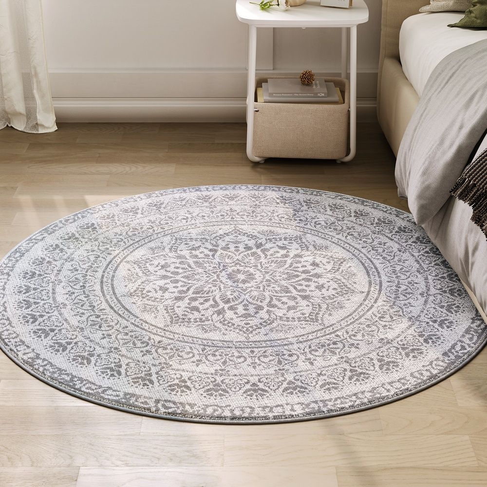 Teppich rund 120 cm d Boho-Stil