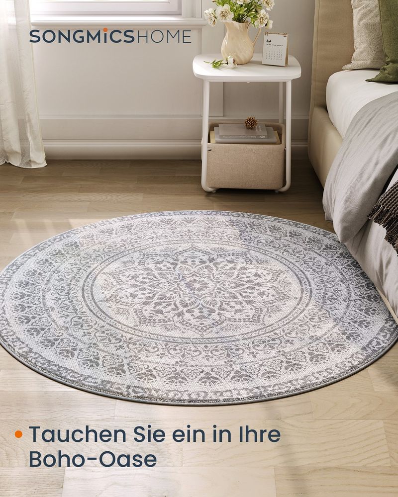 Teppich rund 120 cm d Boho-Stil