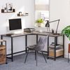 Schreibtisch einfacher Aufbau Greige-Schwarz