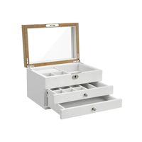 Elegante Schmuckbox mit Spiegel Weiß
