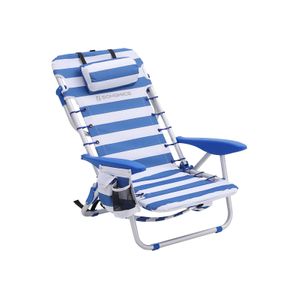 Strandstuhl mit Kissen Blau-Weiß