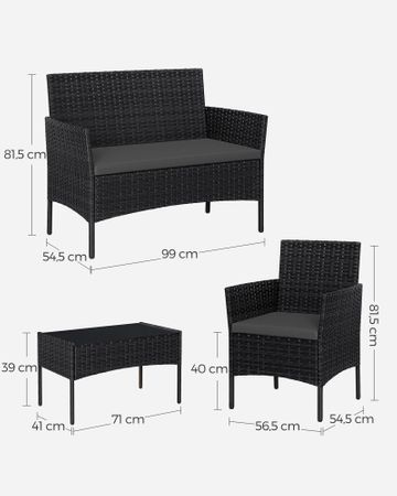 7. Bild von Balkonmöbel-Set 4-teilig