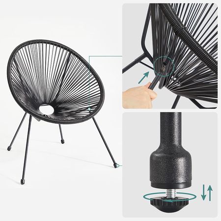 6. Bild von SONGMICS Gartenmöbel 3er Set