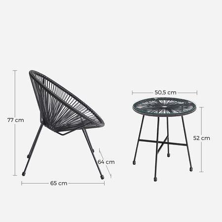 9. Bild von SONGMICS Gartenmöbel 3er Set