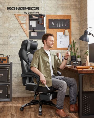 4. Bild von Gamingstuhl Kunstleder Schwarz-Rot