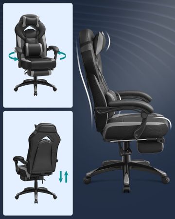 7. Bild von Gamingstuhl Kunstleder Schwarz-Rot
