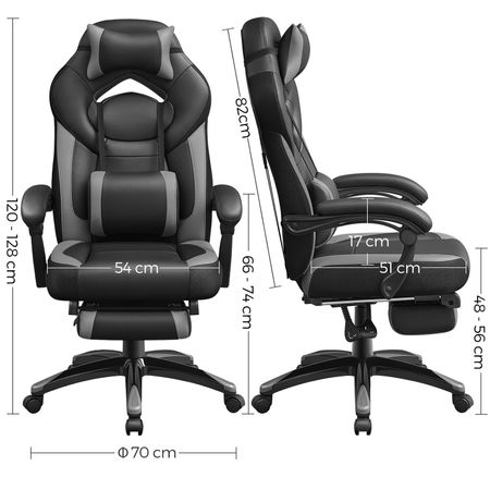 9. Bild von Gamingstuhl Kunstleder Schwarz-Rot