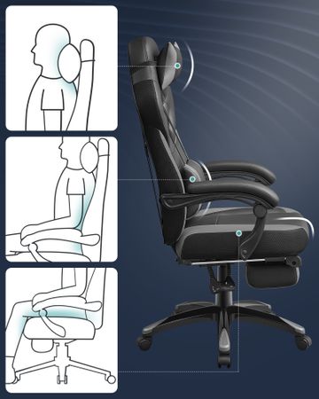11. Bild von Gamingstuhl Kunstleder Schwarz-Rot
