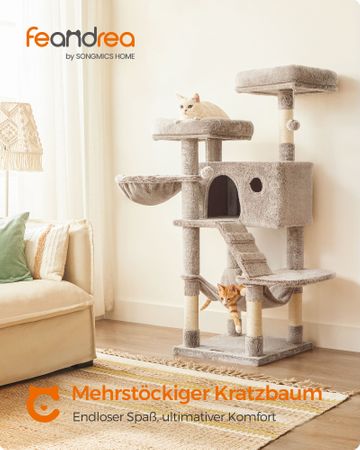 3. Bild von Feandrea Katzenbaum mit weichem Bezug Hellbraun