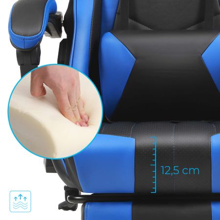 9. Bild von Gamingstuhl bis 150 kg belastbar schwarz-blau