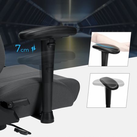 7. Bild von SONGMICS Gamingstuhl mit Lendenkissen Grau