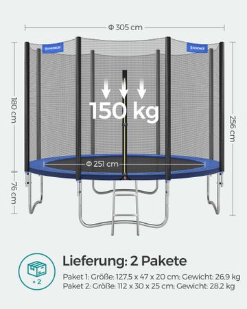 8. Bild von Trampolin 244 cm Schwarz-Blau