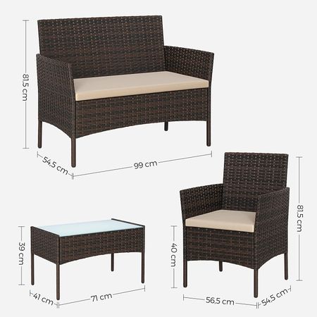 9. Bild von Balkonmöbel-Set 4-teilig