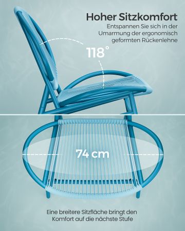 5. Bild von SONGMICS Balkonmöbel 3er Set