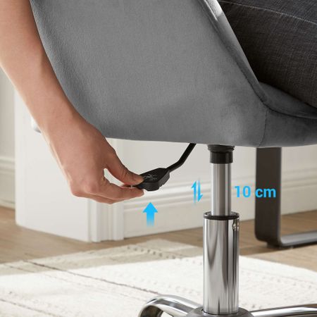 6. Bild von SONGMICS Drehstuhl mit Samtbezug Grau