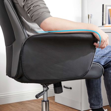 6. Bild von SONGMICS Bürostuhl auf Rollen Schwarz-Grau
