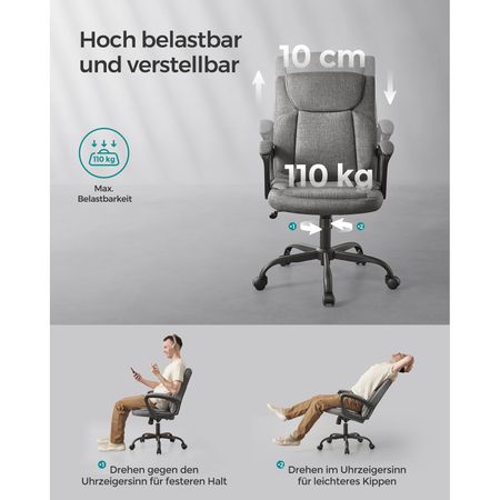 8. Bild von SONGMICS Bürostuhl mit Wippfunktion