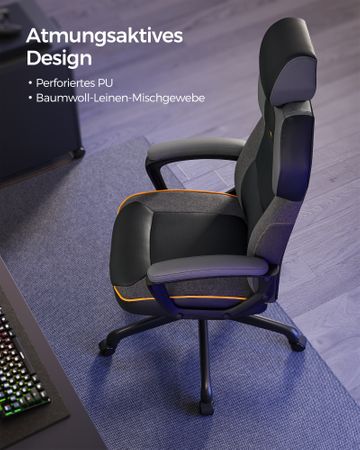4. Bild von SONGMICS Bürostuhl aus PU mit Kopfstütze