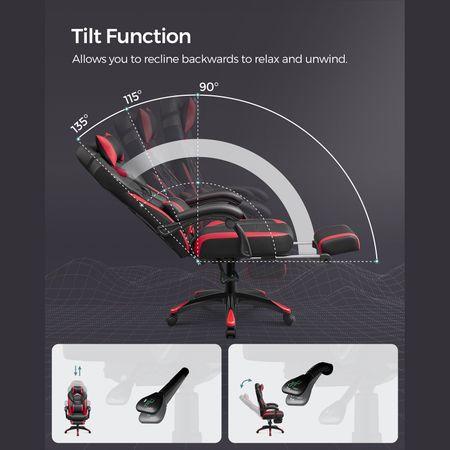 5. Bild von SONGMICS Gaming-Stuhl mit Teleskop-Fußstütze