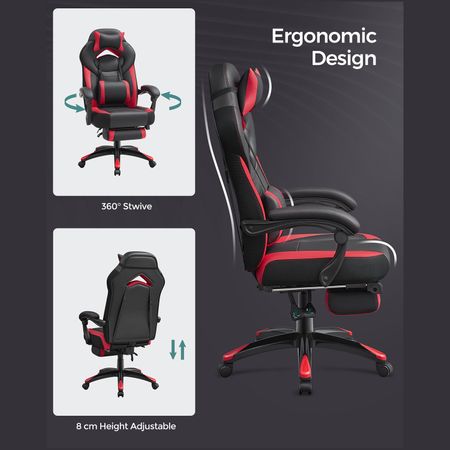 6. Bild von SONGMICS Gaming-Stuhl mit Teleskop-Fußstütze