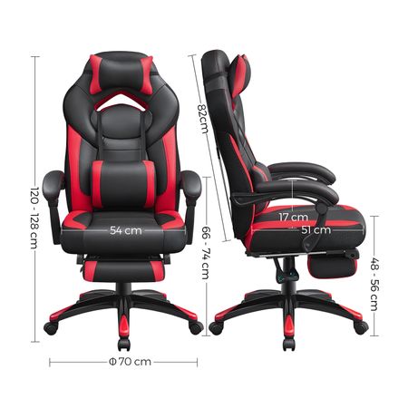 8. Bild von SONGMICS Gaming-Stuhl mit Teleskop-Fußstütze