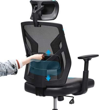 5. Bild von SONGMICS Ergonomischer Drehstuhl Schwarz-Blau