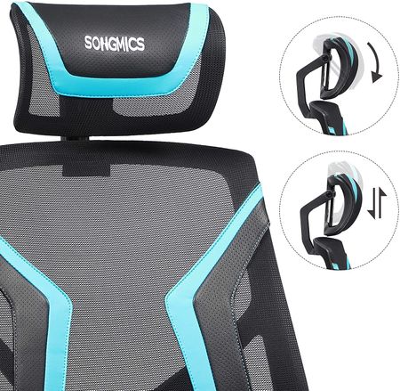 6. Bild von SONGMICS Ergonomischer Drehstuhl Schwarz-Blau