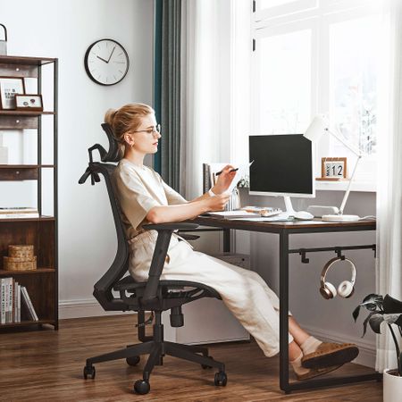 3. Bild von SONGMICS Bürostuhl mit Kleiderbügel schwarz