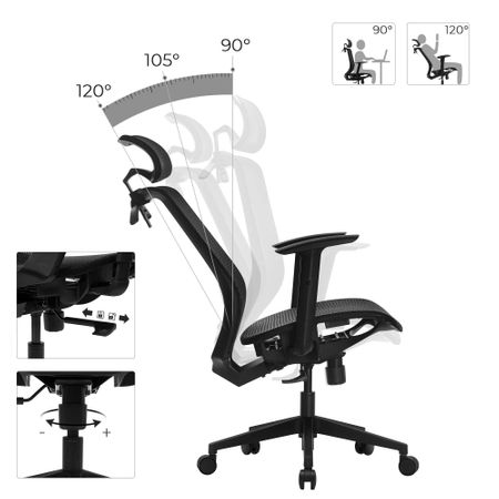 7. Bild von SONGMICS Bürostuhl mit Kleiderbügel schwarz