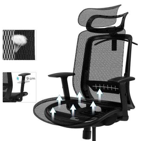 9. Bild von SONGMICS Bürostuhl mit Kleiderbügel schwarz