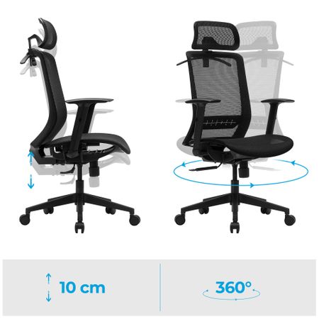 12. Bild von SONGMICS Bürostuhl mit Kleiderbügel schwarz