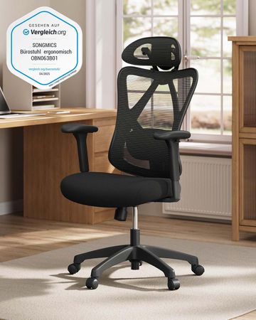 3. Bild von SONGMICS Bürostuhl bis 150 kg belastbar schwarz