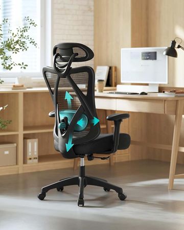 5. Bild von SONGMICS Bürostuhl bis 150 kg belastbar schwarz