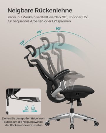 6. Bild von SONGMICS Bürostuhl mit neigbarer Rückenlehne
