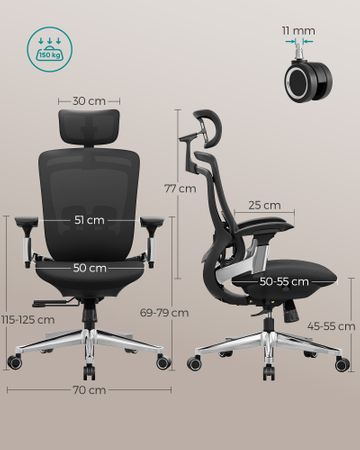 7. Bild von SONGMICS Bürostuhl mit neigbarer Rückenlehne