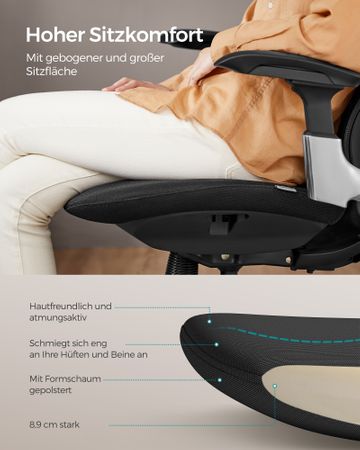 8. Bild von SONGMICS Bürostuhl mit neigbarer Rückenlehne