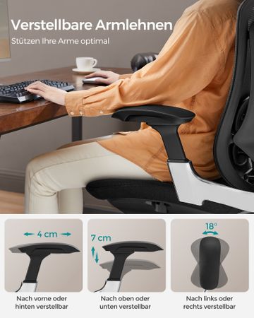 10. Bild von SONGMICS Bürostuhl mit neigbarer Rückenlehne